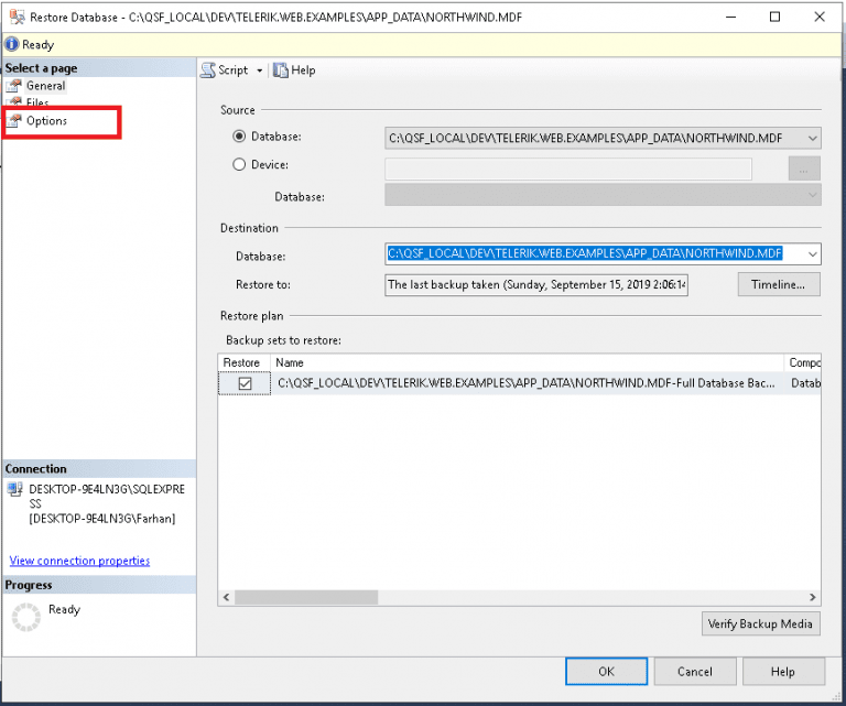 SQL Database Stuck In Restoring State