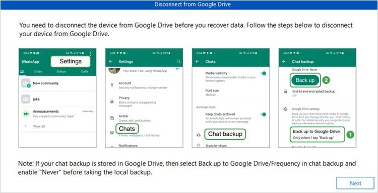 Google Drive trennen erscheint